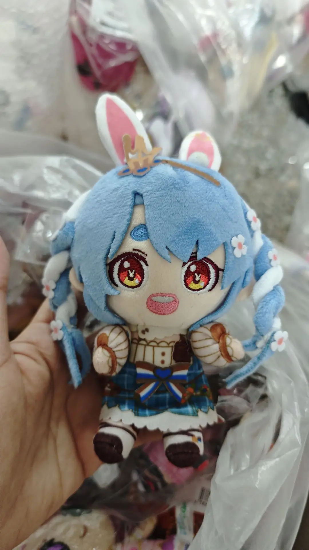 Cute Hololive Usada Pekora Fantasy Ver With Flower Crown Plush Stuffed Keychain Keyholder Keyring Bag Pendant Doll Toy Gifts