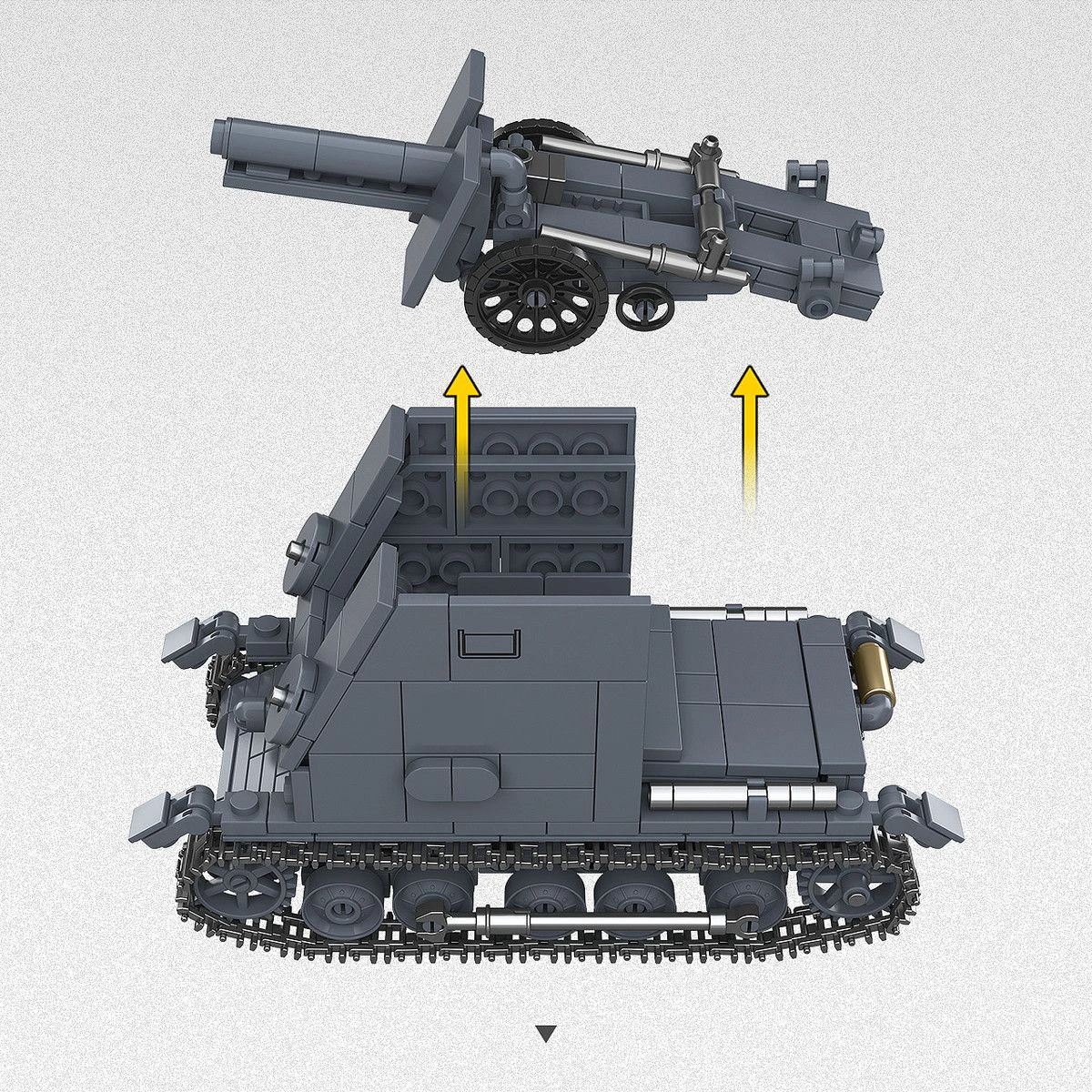 Full Crown Bison I Self-Firing Artillery Military Assembly Puzzle Toy New Product Third Party 30002