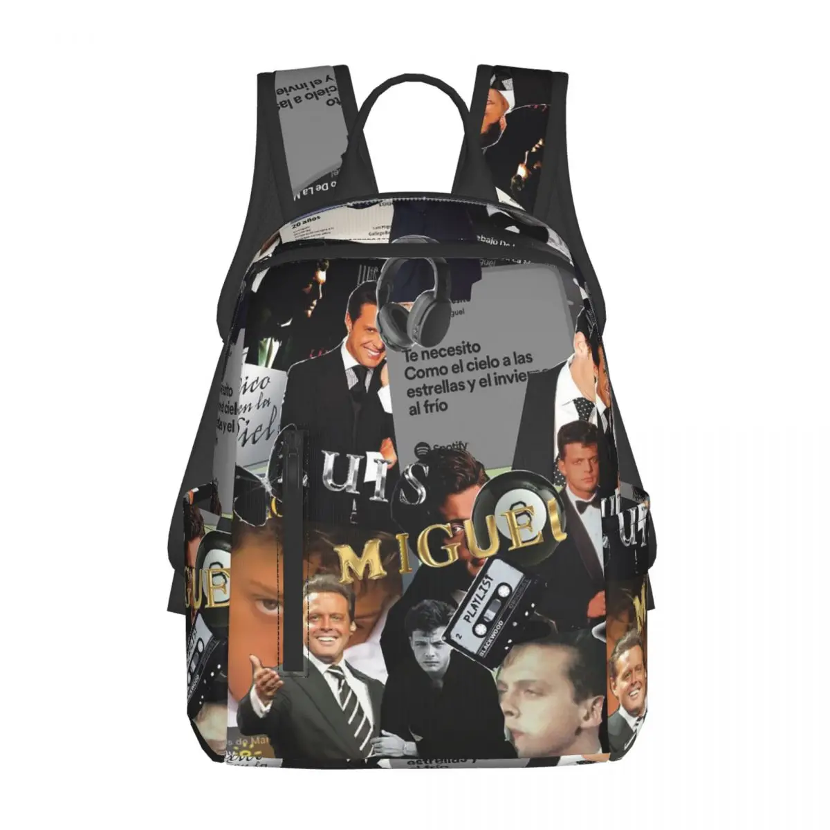 

Luis Miguel Singer Backpack Large Capacity Children BookBag School Bag Shoulder Bags for Men Women