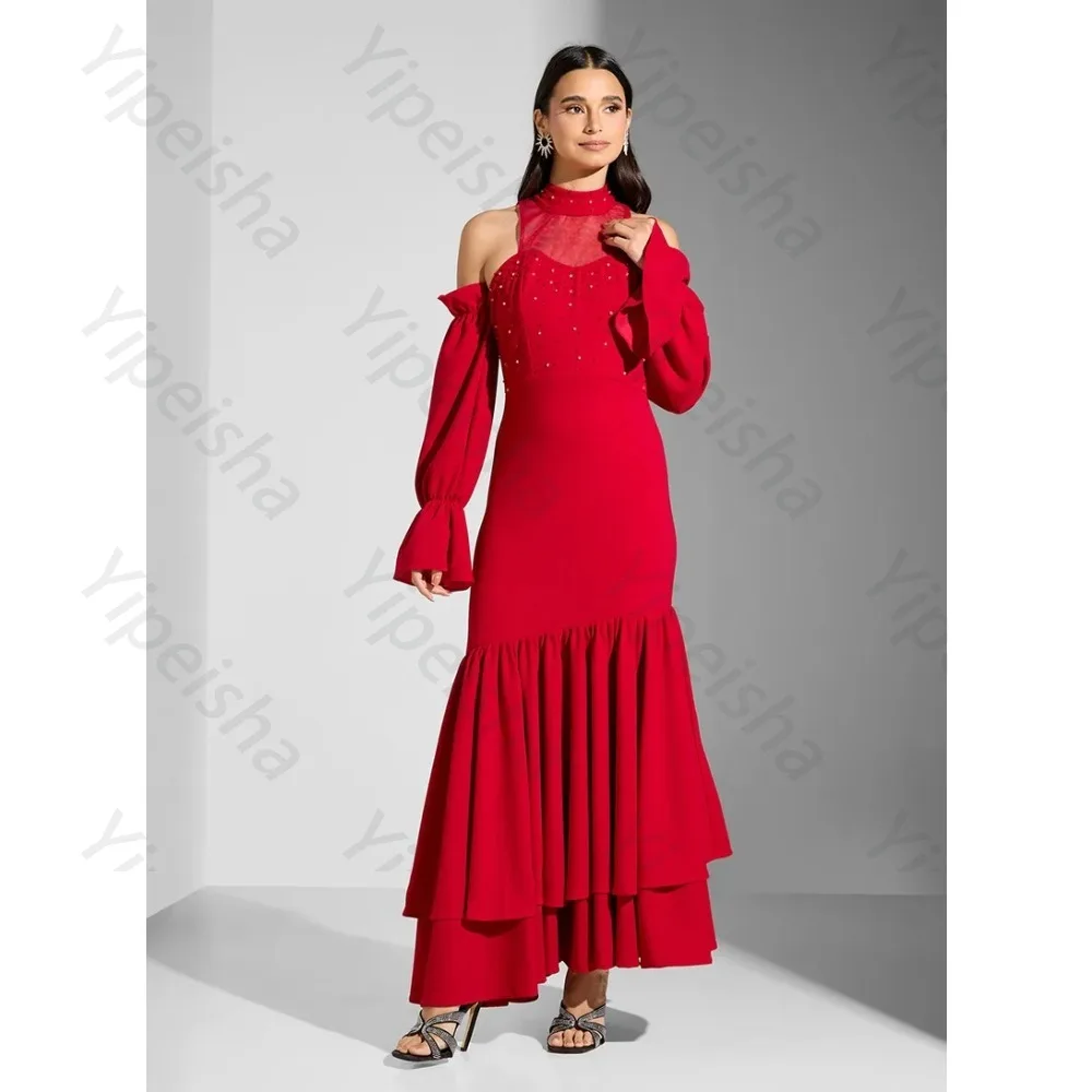 

Customized High Quality Crepe for Evening Dresses A-Line with Crystal Elegant for Floor-length for Bespoke Occasion Party Dress