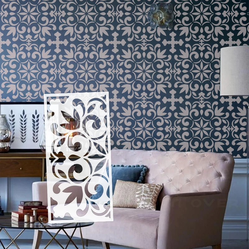 40cm - 80cm Wall Stencil For Painting Plaster Template To Paint Decor Vintage Retro Luxury Traditional Border Divider S347