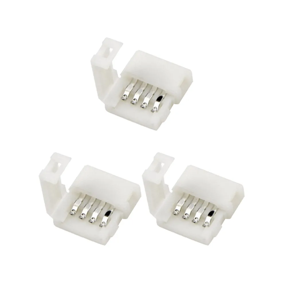 12Pcs LED Strip Connector 5050 Rgb 4 Pin ABS Material Quick Connect Buckle Clip for Single Color Light Strip Flexible Adapter