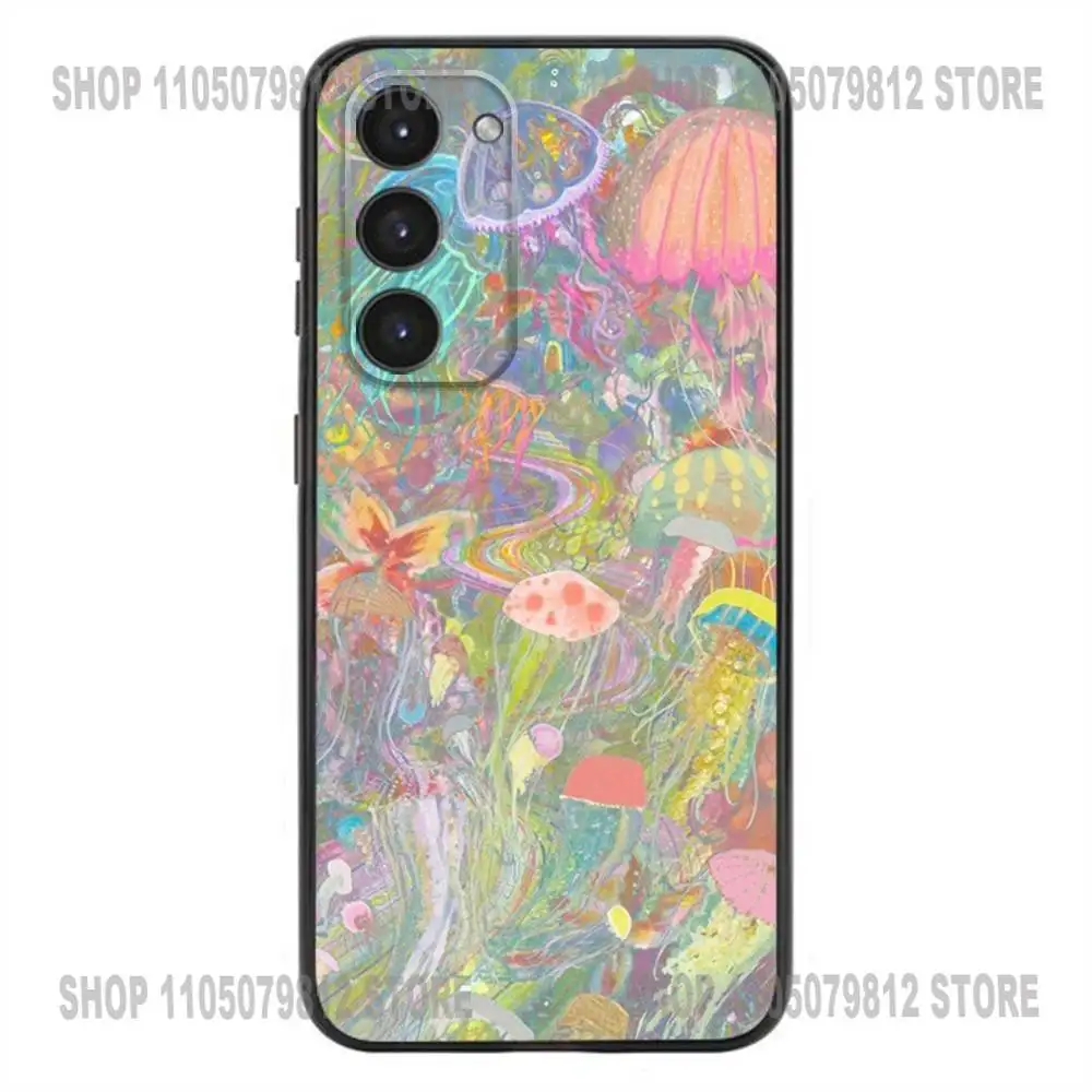 Grappige Kwallen Telefoon Case Voor Samsung Galaxy A20,21s,22,31,32,52,53,72,73,80,91 Zachte Siliconen Zwarte Cover