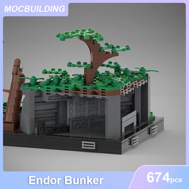 Endor Bunker Diorama colección bloques de construcción MOC DIY montar ladrillos modelo UCS pantalla espacial arquitectura juguetes regalos 674 Uds