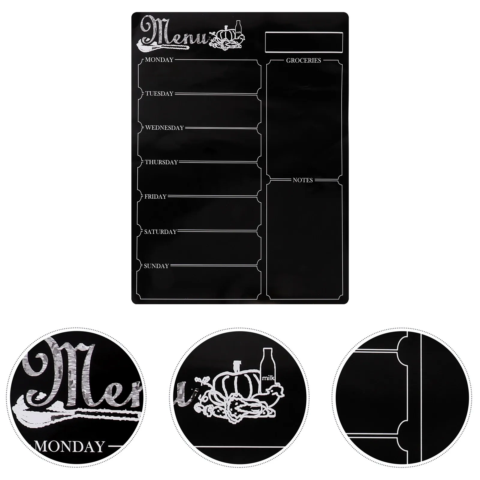 

Undated Magnetic Meal Planner Calendar for Refrigerator Menu Diet Tracker Meal Prep Notepad Fitness