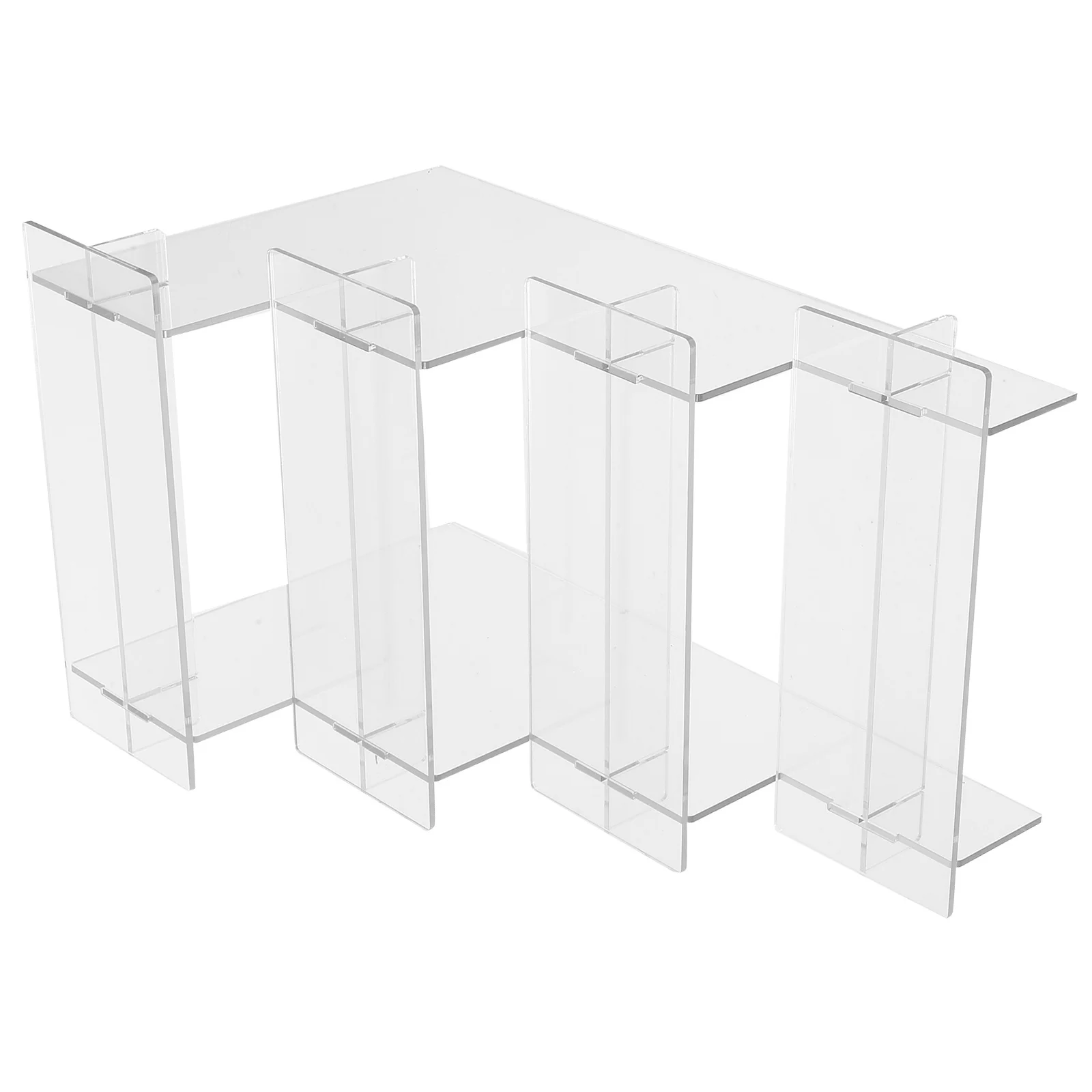 

4-Tier Acrylic Riser Display Shelf Clear Desktop Organizer Perfume Holder Jewelry Storage Rack Acrylic Risers Display Stand
