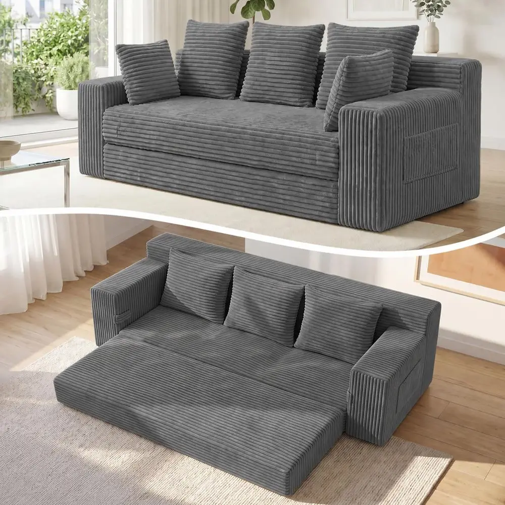 Convertible Sofa Bed, 78 Oversized Boneless Loveseat Couch 2 in 1 Foldable Futon Bed Couch in A Box, Folding Sofa Chair for Liv