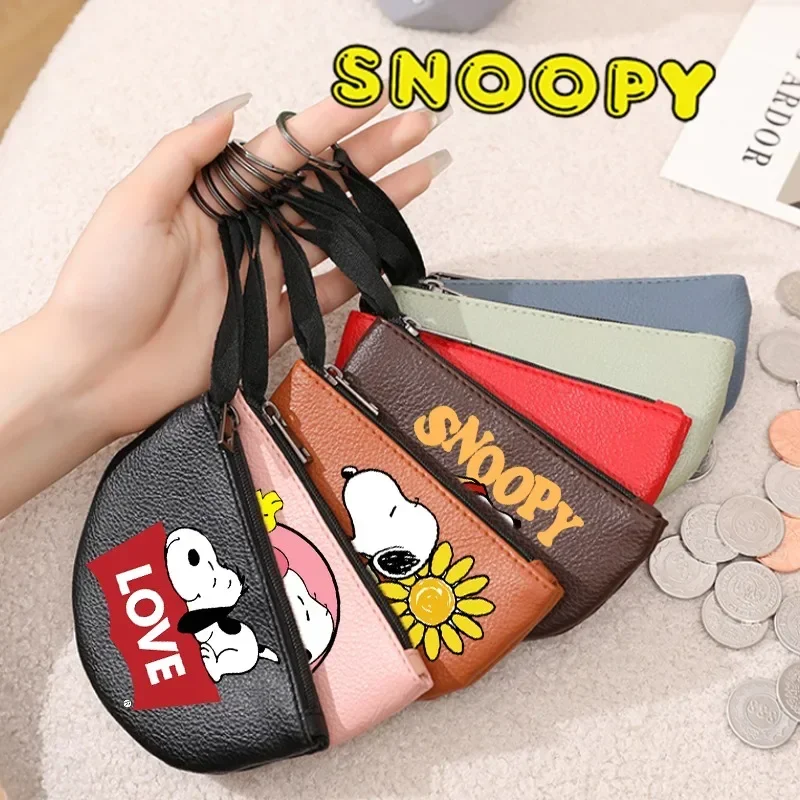 2025 Snoopy Coin Purse Men Women Wallet  Anime Children Key Card Holder PU Soft Leather Storage Short Paragraph Bag Kids Gifts