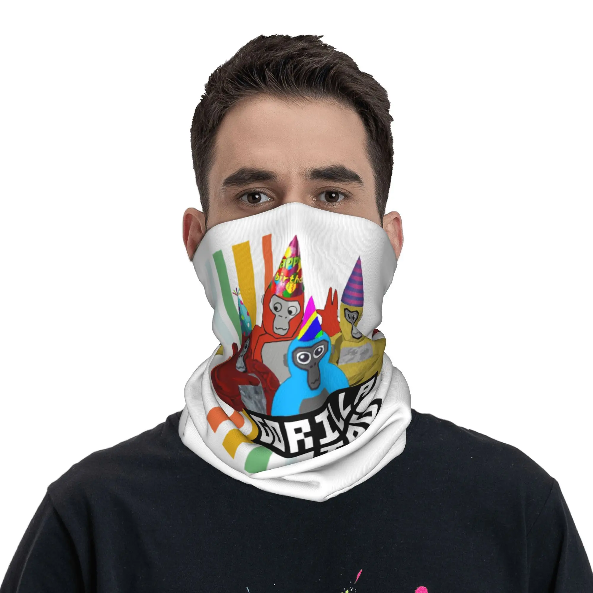 Gorilla Tag вечерние бандана, гетры с принтом, шарф для лица, многофункциональный велосипедный шарф для верховой езды, унисекс, для взрослых, моющийся