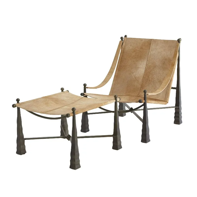 Simple designer personality belongs to leather special-shaped leisure chair hotel villa model room cognac chair