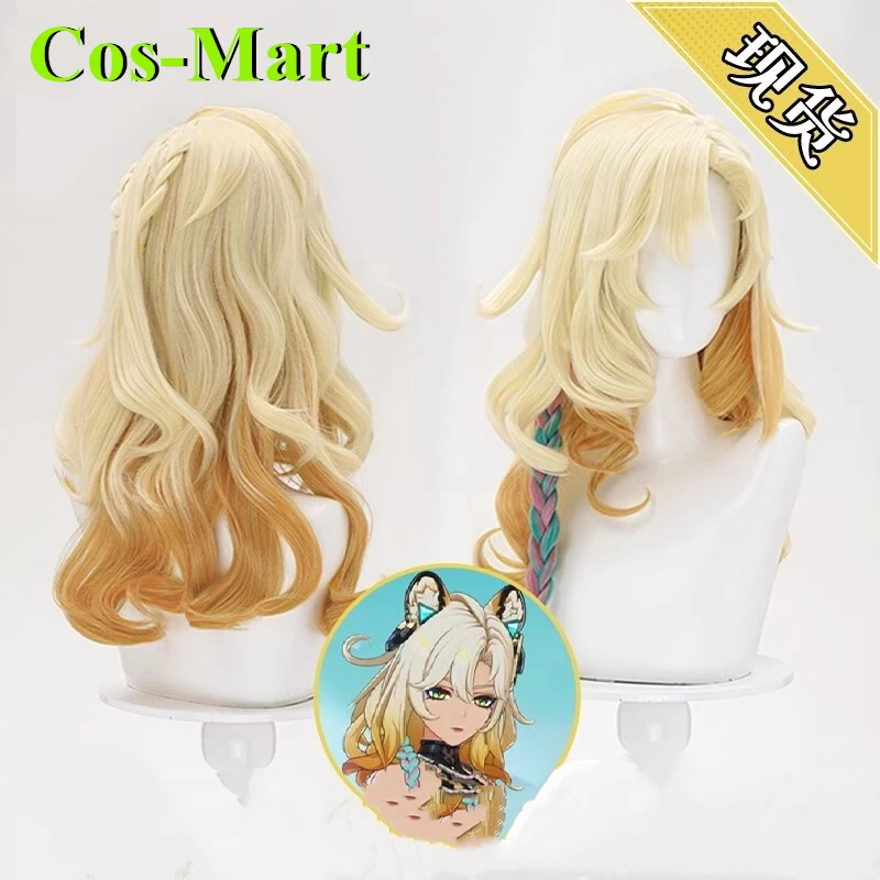 

Cos-Mart Genshin Impact Xilonen Cosplay Costume Wig Yellow Long Hair Natlan Halloween Props 1/3 Delusion Role Play Clothing