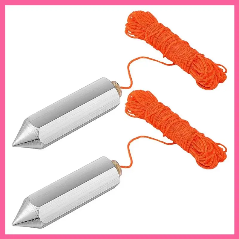 HOT-2 Pcs Hexagon Steel Plumb Bob790-8, 8 Ounce Plumb Alloy Steel Plumb Building Measuring Hammer Crafting Plumb Wire Kit