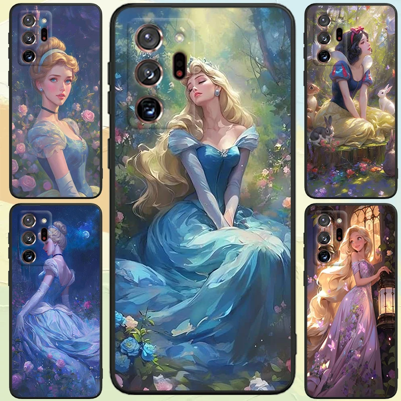 Princess Cinderella Ella For Samsung A53 A52 A33 A32 A51 A71 A21S A13 A73 A55 A22 A23 A35 A72 A54 A12 5G Black Back Phone Case