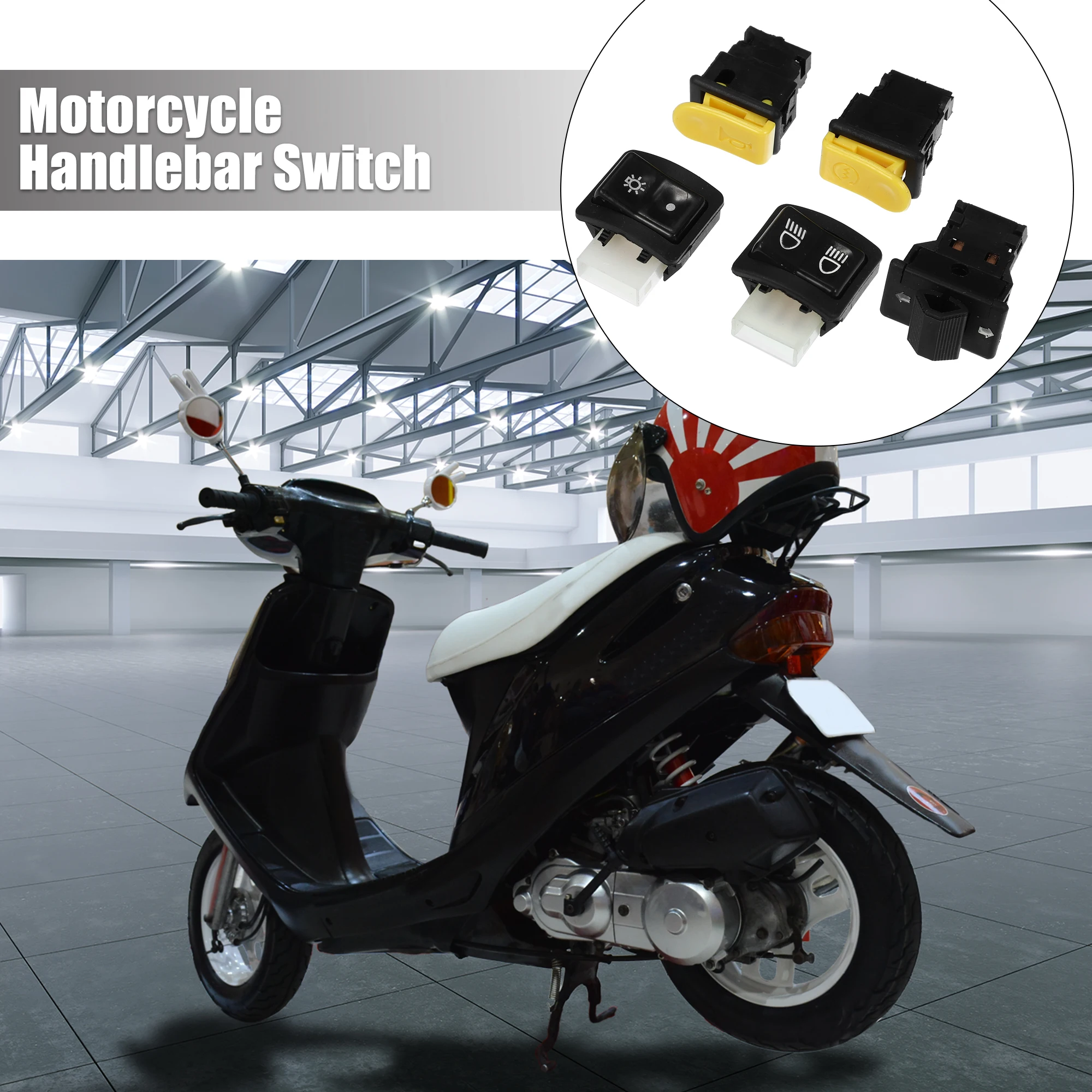 Motoforti Motorcycle Handlebar Switches Hight Low Beam Turn Signal Cleanance Lamp Horn on Off Start Engine for Honda DIO 50