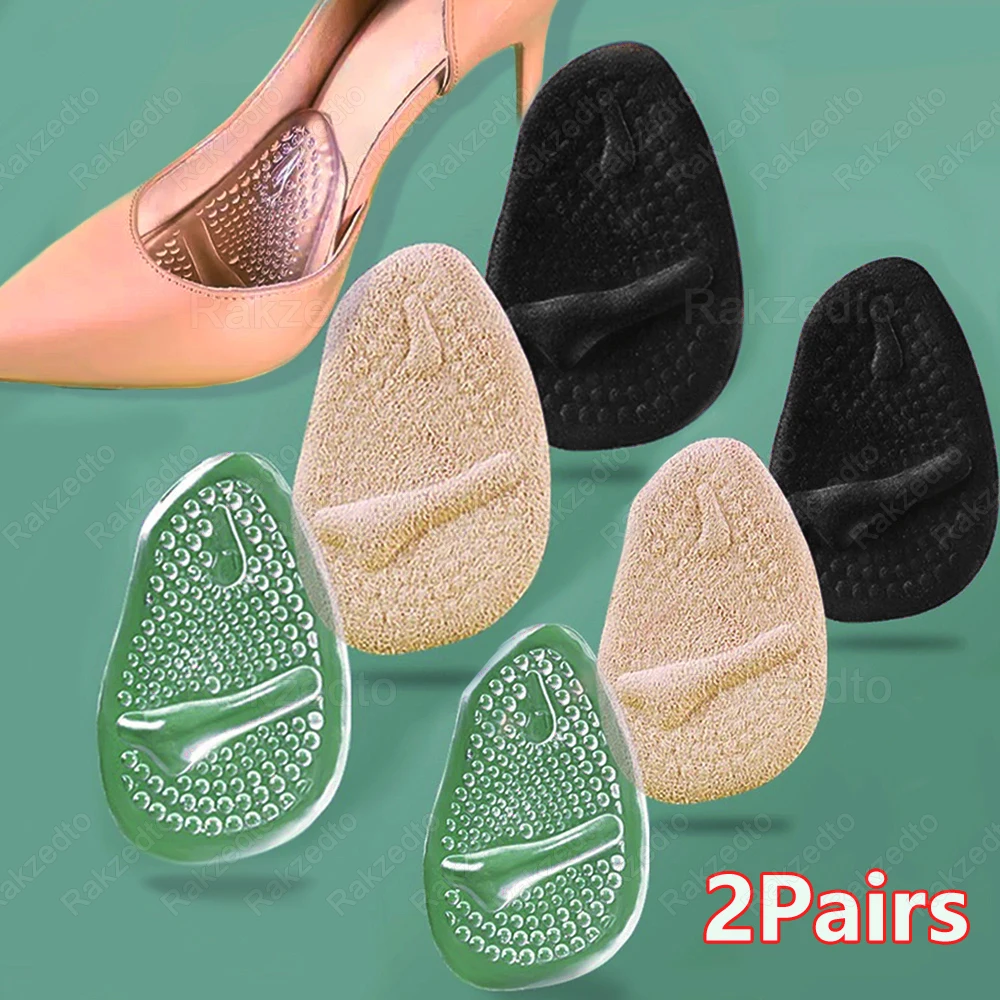 

4Pcs Silicone Forefoot Pads Non-Slip Self-Adhesive Shoe Insoles for Women Sandals High Heels Foot Pain Relief Gel Shoes Pads