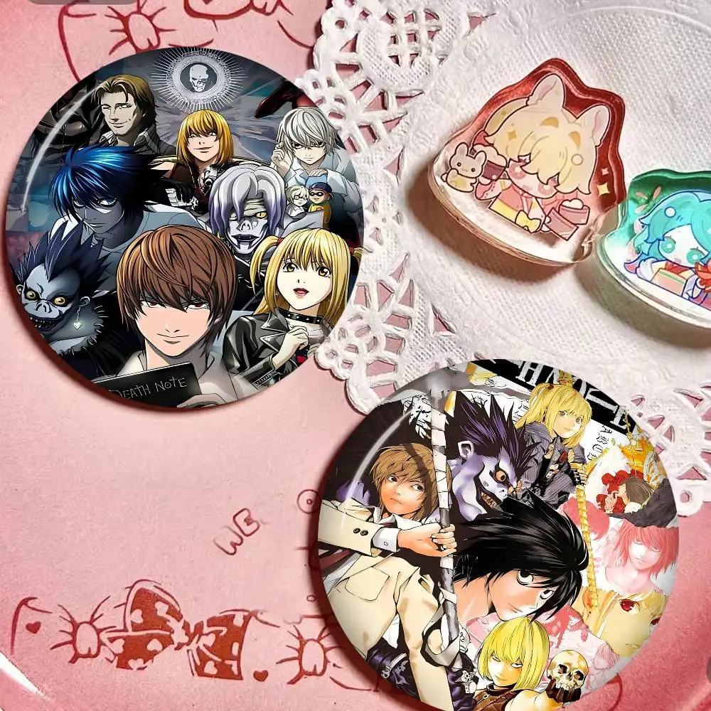Japaese Anime DEATH NOTE Creative Pins Funny Faces Round Snap-in Brooch Badge Backpack Hat Accessories Jewelry Gifts