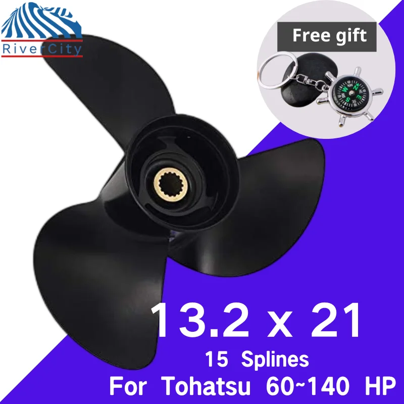 Boat Propeller 13.2X21 For Tohatsu Nissan 90HP 115HP 120HP Outboard Screw Boat Motor Aluminum Alloy Propeller 3 Blad 15 Spline