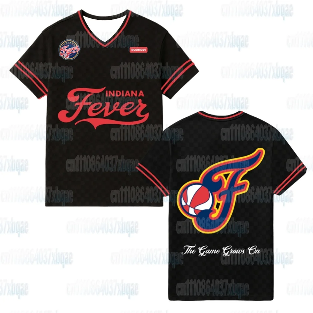 Indiana Fevers Fußballtrikot Sommer-Sportbekleidung Schnelltrocknend 3D-Gedrucktes T-Shirt Atmungsaktiv Kurzarm Familien-Streetwear – Detail 5