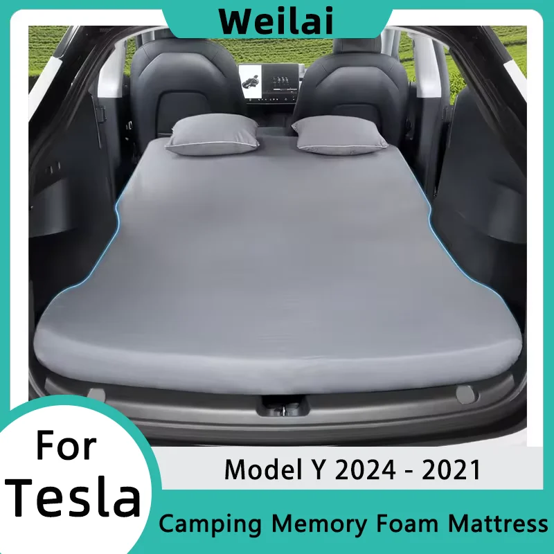 Camping Mattress For Tesla Model Y 2024 Portable Foldable Memory Foam Travel Sleeping Mattress Storage Bag & Sheet  Accessories