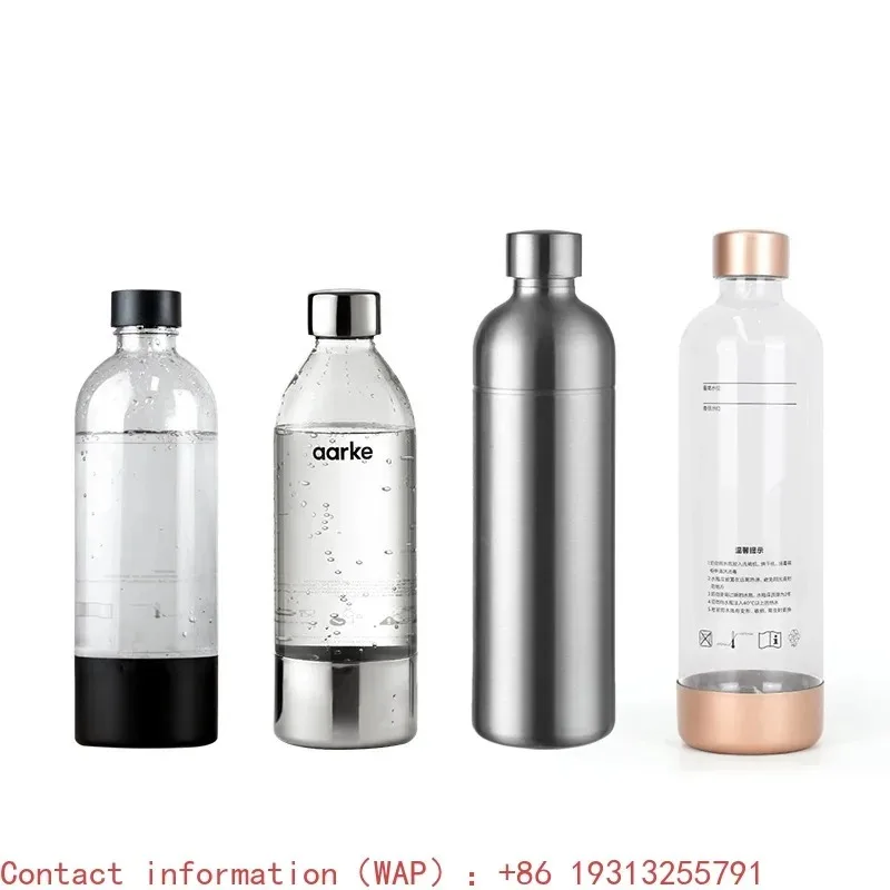 【Best-selling】Good Quality 1L Manual Soda Maker Free BPA Full Stainless Steel and Plastic Water Bottle for Household Outdoor Hot