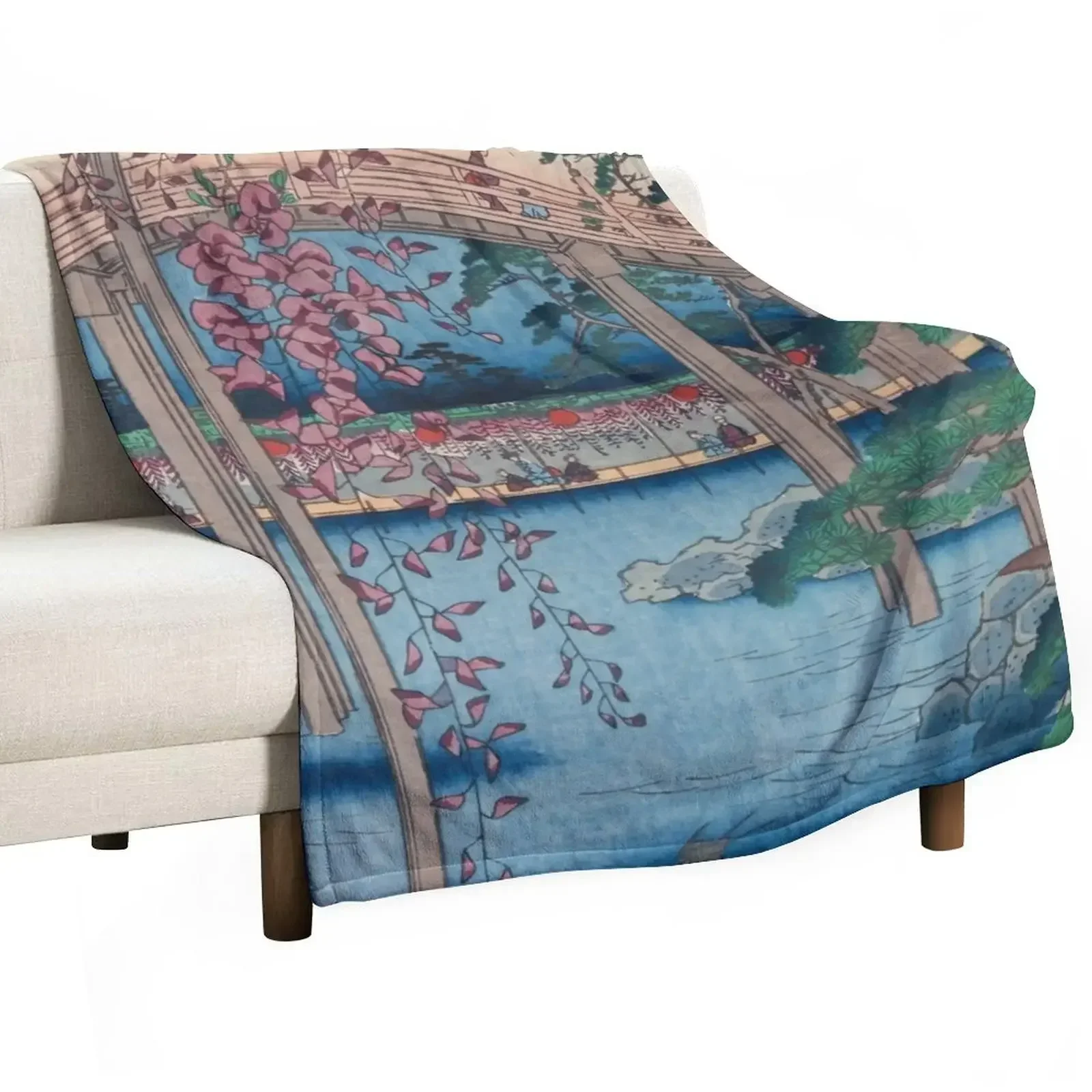 

New Summer Shrine Vintage Ukiyo-e Woodblock Print Throw Blanket Comforter Blankets For Baby Blankets