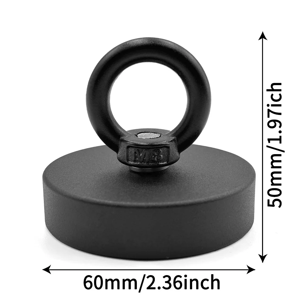 D16~D42mm Hochleistungs-Neodym-Angelhaken N52 Superstarker Seltenerd-Magnet mit Senkbohrung und Öse für Bergungsarbeiten