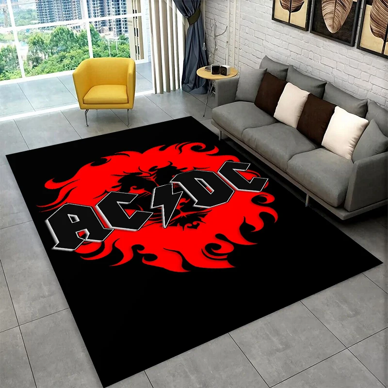 

Ретро-ковер с изображением рок-группы ACDC для игровой комнаты, спальни, гостиной, дивана, домашнего декора, детский игровой коврик, нескользящий напольный коврик