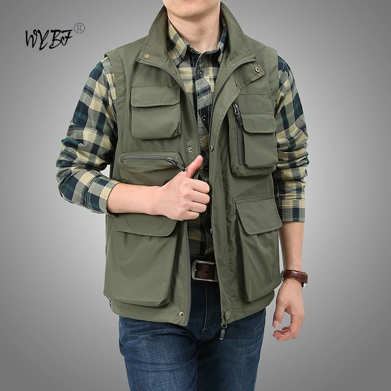 Spring time Outdoor Leisure Vest Men\'s New Multi-Pocket Breathable Outdoor Sports Coat  Fishing Climb Design Leisure Vest Men