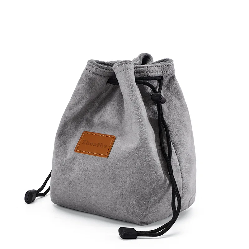 

Camera Bag Travel Outdoor Single Shoulder Bag DSLR Storage Bag Drawstring Stitching Lens Pouch