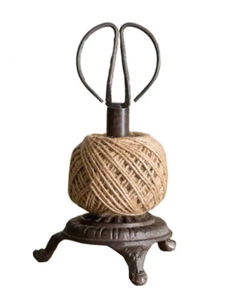 

Retro Cast Iron Twine Dispenser With Steel Scissors Craft Accessory Set