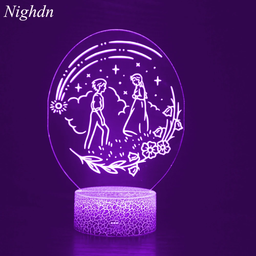 

Nighdn Couple Figure Night Lamp LED 3D Night Light for Room Decor 7 Color Optical Illusion Lamp Valentine's Day Birthday Gifts