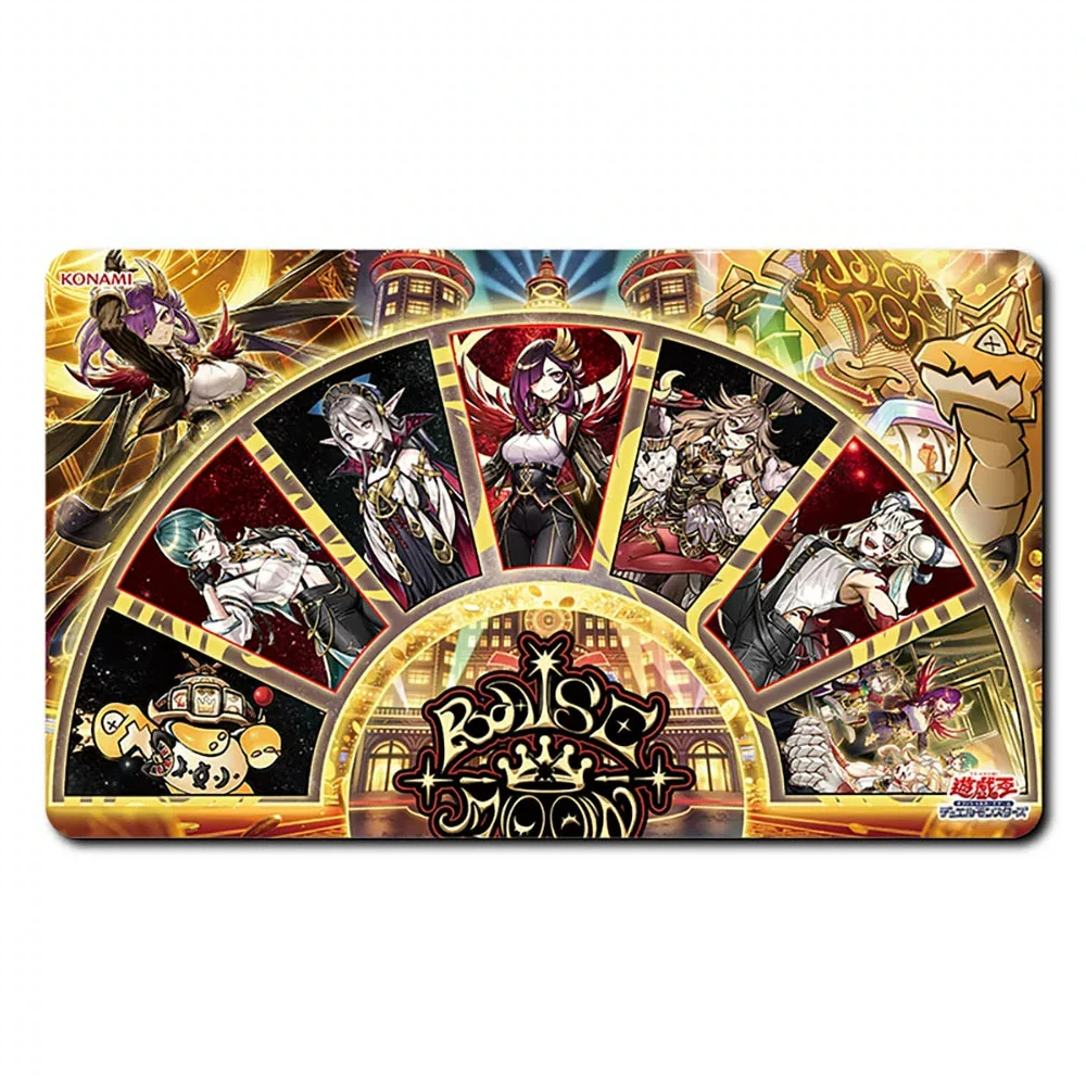 600X350X2Mm Diy Yu-Gi-Oh! Raise Moon Wings Rapi Card Game Mat Single-Player Tabletop Card Game Duel Mat Anime Card Gift Toy
