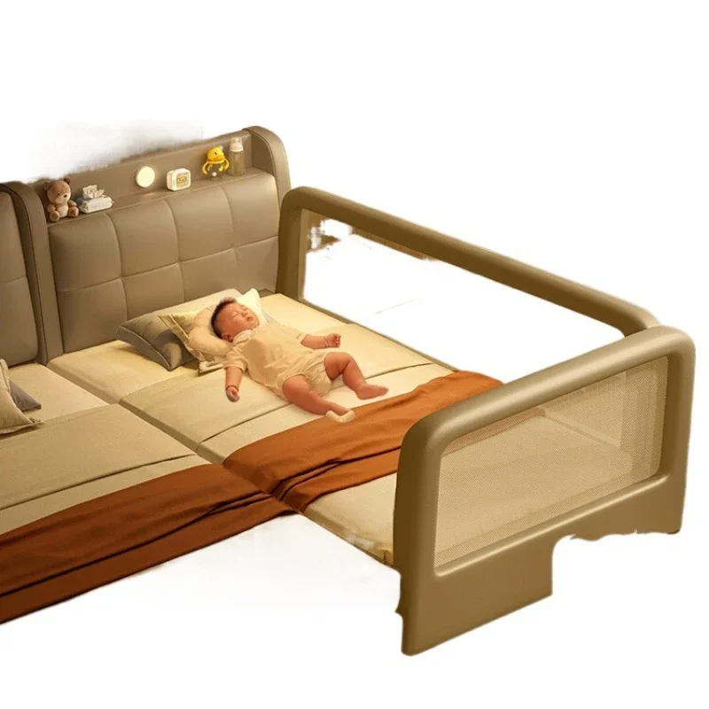 

Children's splicing bed Wide bed, adults can sleep on soft bag bed, bedside baby cot splicing bed