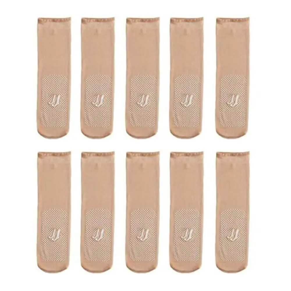 

5Pair Nylons Dotted Rubber Slip-resistant Non-marking Silk Sheer Ankle Socks Short Stockings Invisible Crystal Silk Socks
