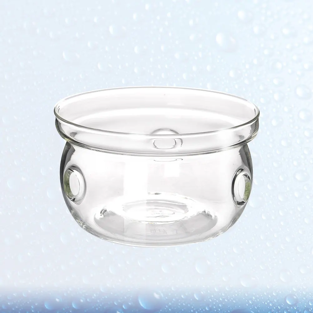 

1Pcs Tea Pot Heating Glass Base Insulated Furnace Creative Transparent Holder for Home Office Tea Party Creative Glass Base