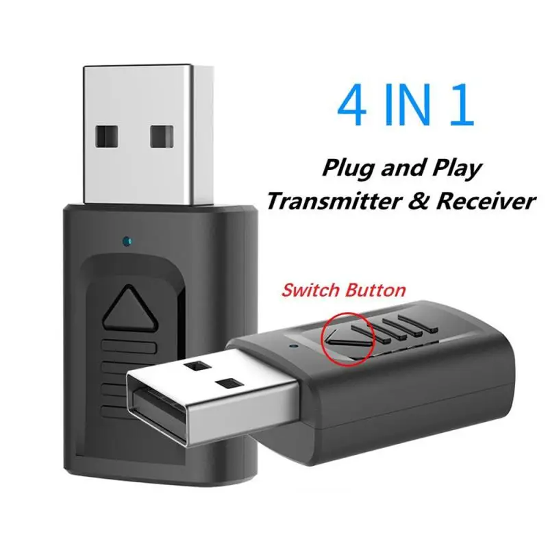 Audio Transmitter Avrcp Aux Mode Usb With Led Light For Computer Tv Amplifier Mode Switching Bt5.0 New Audio Adapter Transmitter