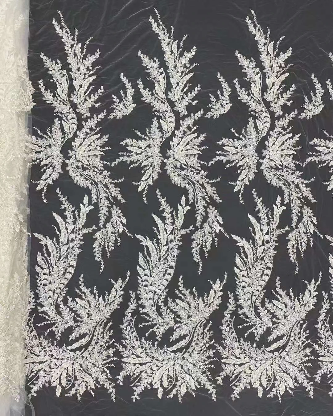 African Sequins Beaded Lace Fabrics 2024 High Quality Sequence Embroidery French Nigerian Lace Fabric For Wedding Sewing