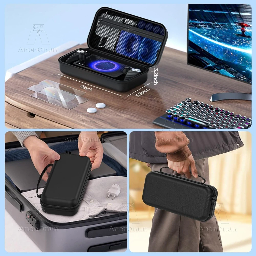 PS Portal 8-in-1 Protective Accessories Kit Carrying Case Soft Silicone Cover 4 Thumb Grips 2 HD Tempered Glass Screen Protector