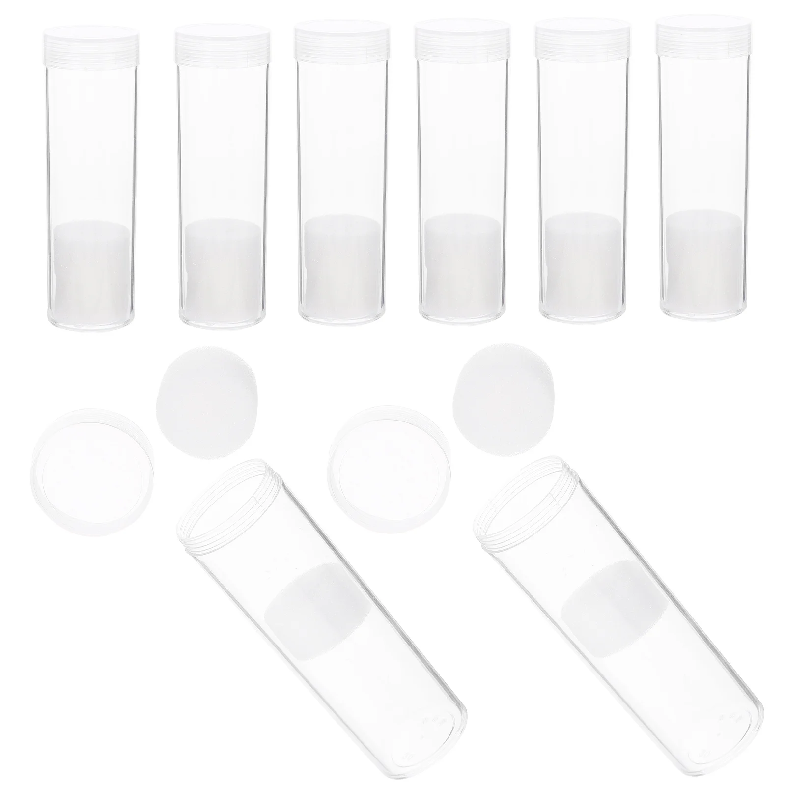 10Pcs Coin Collecting Container Fine Craftsmanship Coin Storage Tube Strong Safe Material for Long Term Use Clear Display