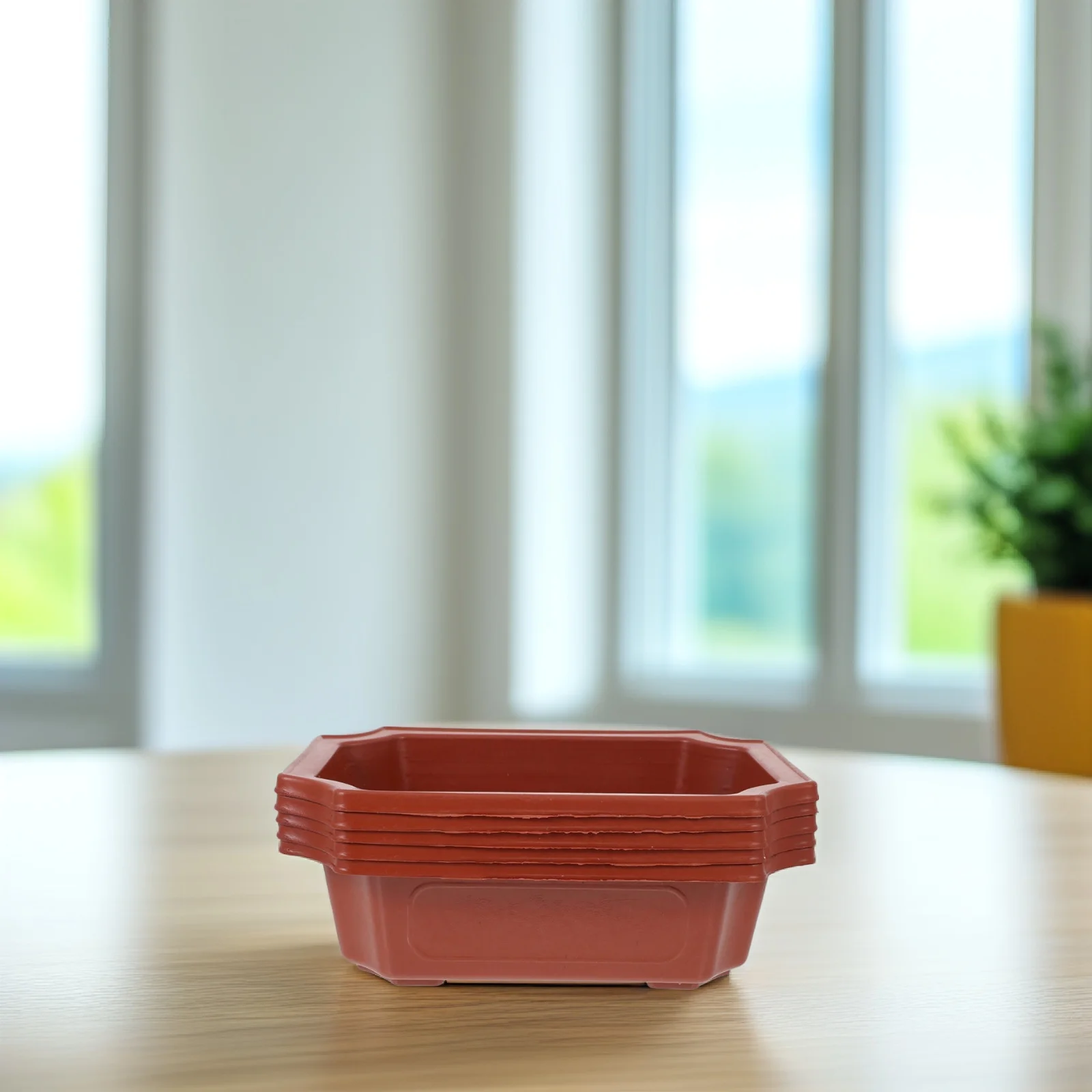

10pcs Thickened Plastic Bonsai Flowerpot Reusable Planting Container For Indoor Garden Office Home Decor Rectangular Planter