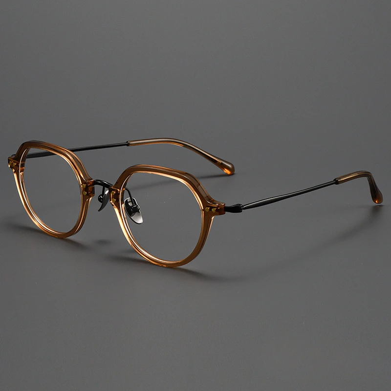 Japanese Turtle Retro Acetate Frames Eyeglasses Men and Women Designer Handmade Polygonal Anti-blue Light Myopia Glasses Frames