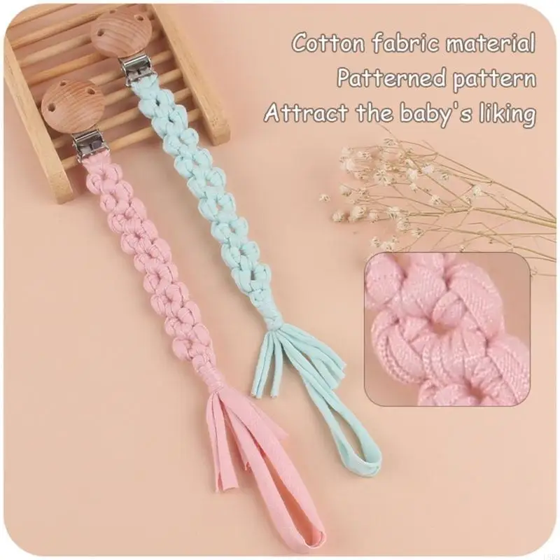 حامل اللهاية مع مشبك خشبي لسلسلة الأطفال وحامل الدمية لعبة التسنين L8RB #4