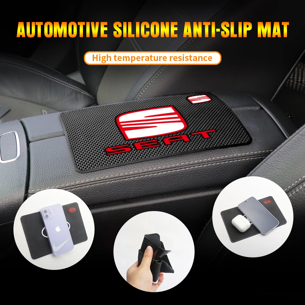 1/2PCS Car Dashboard Phone Glasses Non-Slip Silicone Pads Waterproof Sticky Mat For Seat Cupra FR Racing Ibiza Leon E-racer Exeo