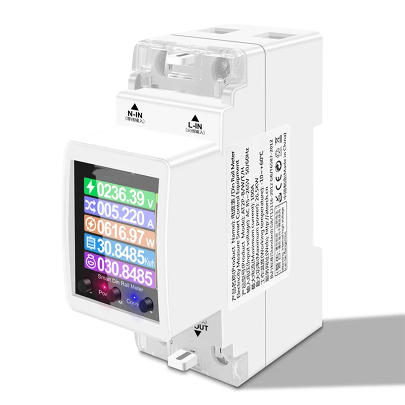 

Stable Performance-AT2PW 100A Tuya WIFI Din Rail Energy Meter Smart Switch Remote Control AC 220V Digital Volt Kwh Frequency Fac