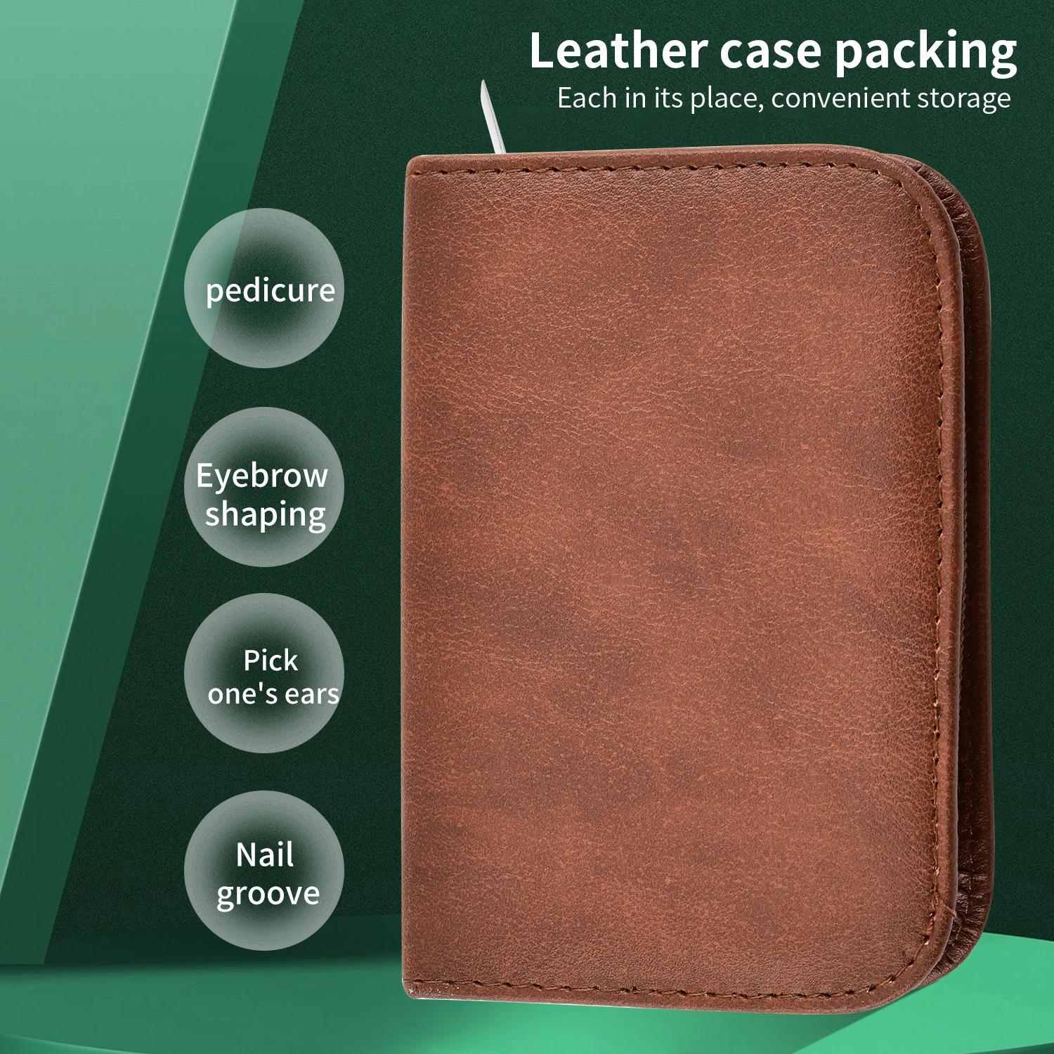 مجموعة مانيكير كاملة من الفولاذ المقاوم للصدأ ، مقصات الأظافر وأدوات العناية ، حقيبة سفر جلدية فاخرة ، Tr محمولة ، 26 ODM #6