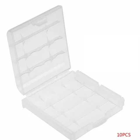 10 pieces of transparent portable hard PP plastic clear case cover holder for AA/AAA battery storage box