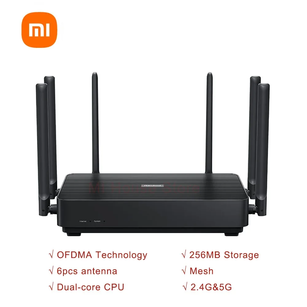 Xiaomi Redmi AX6S Wifi Router High Speed Mesh 256M Storage 2.4G 5.0GHz Dual-Band With 6 High Gain Antennas