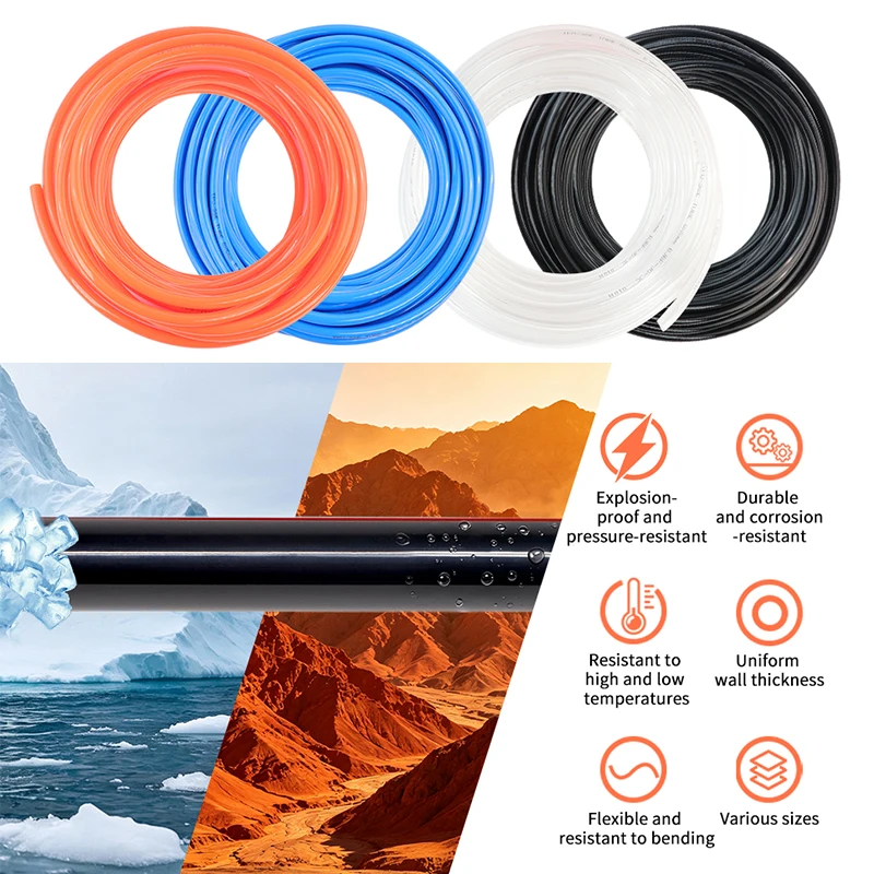 2/10m Pneumatic PU Tubing Flexible Component Air Hose For Compressor Polyurethane Tube 3x2/5x3/6x4/8x5/10x6.5/12x8/14x10/16x12mm
