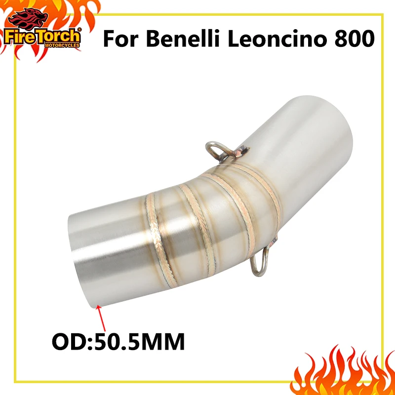 

Slip On For Benelli Leoncino 800 BJ 800 Motorcycle Exhaust Connection Escape Moto System Middle Link Pipe 51MM Stainless Muffler