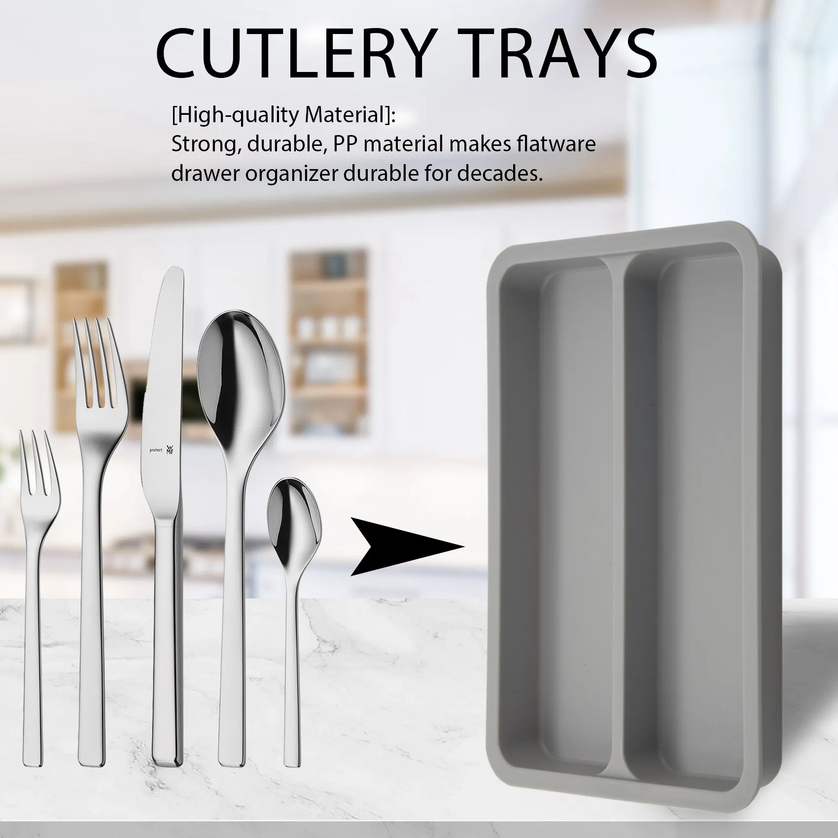 

ABWP-поднос для столовых приборов, расширяемый регулируемый ящик для посуды, органайзер для кухонной утвари, многоцелевой органайзер для хранения на кухне